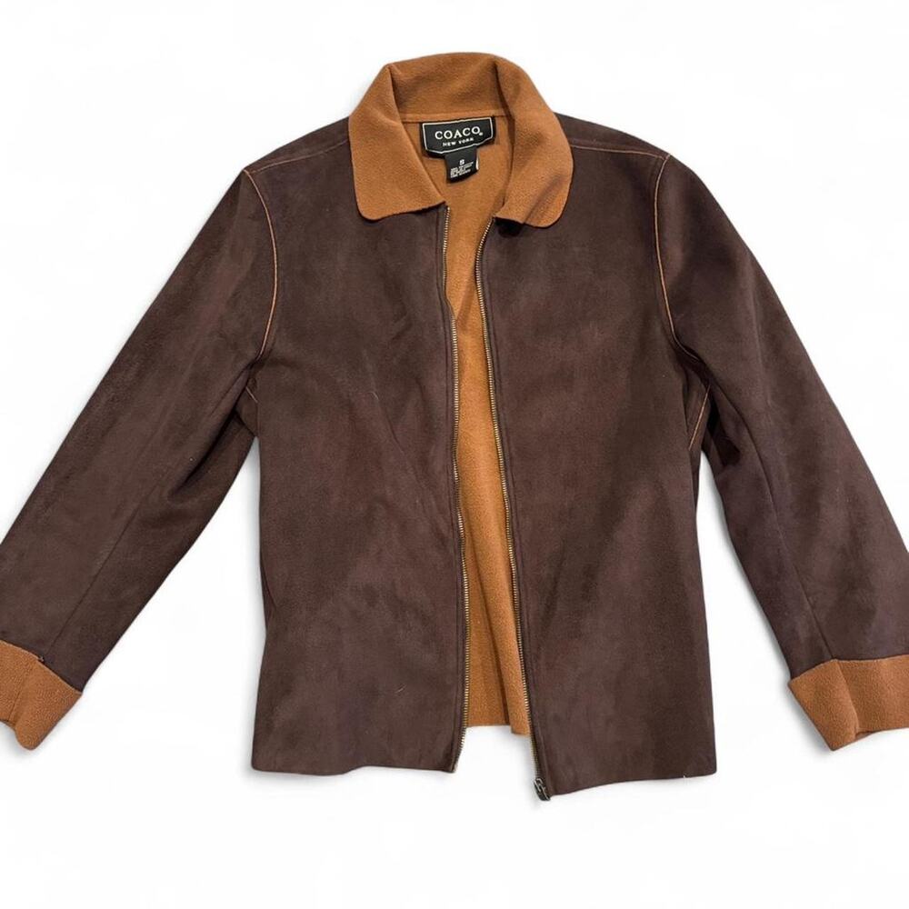 Brown and tan faux suede jacket with softest lining